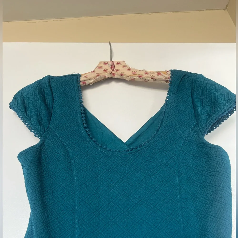 Free People fit n flare teal dress - Picture 7 of 11